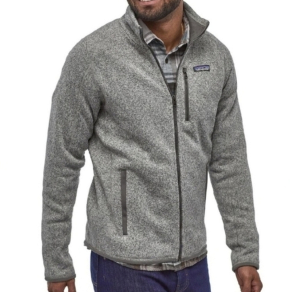 Patagonia Men's Better Sweater Fleece Jacket Gray Size XXL Full Zip Company Logo